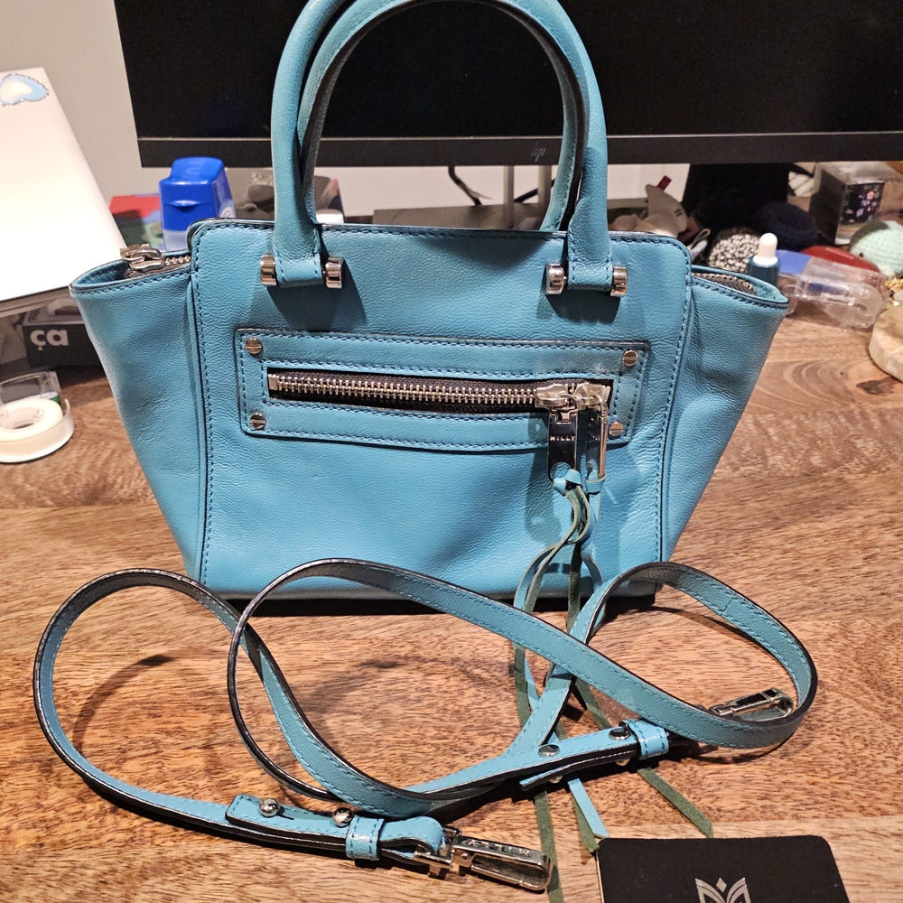 Milly Blue Leather Handbag